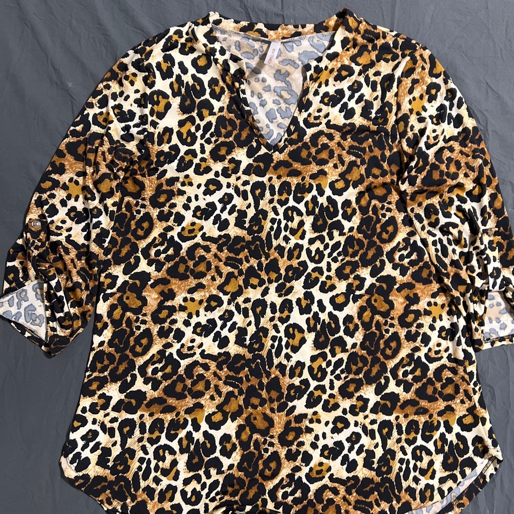 Leopard Shirt - Size Large by Watermelon - quarter length sleeves
